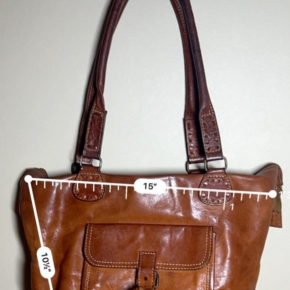 Noonday Collection Rustic 100% Leather Tote Shoulder Bag Purse Large Lined Brown - Picture 3 of 7